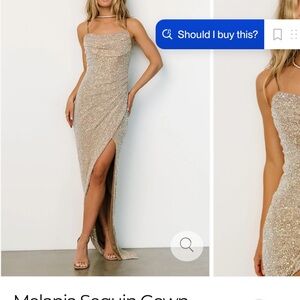 Baltic Born Gold Sequin Maxi Dress